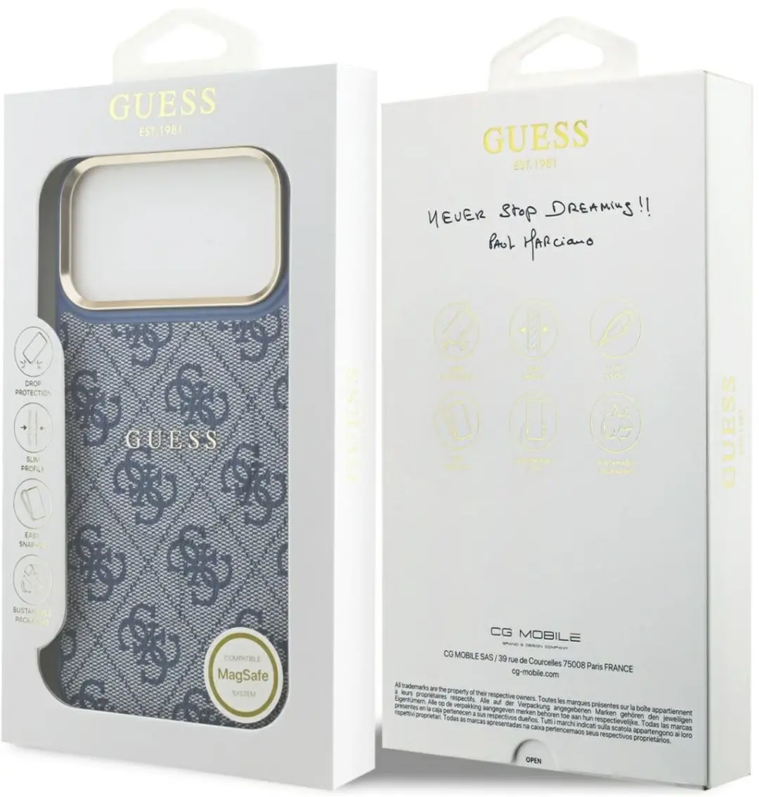 GUESS 4G Pu Classic Logo MagSafe Hoesje - iPhone 17 Pro Max - Zwart - afbeelding 5 van 6