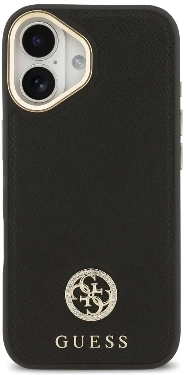 GUESS Grained Strass Logo Hoesje - iPhone 17 Magsafe - Zwart - afbeelding 6 van 6