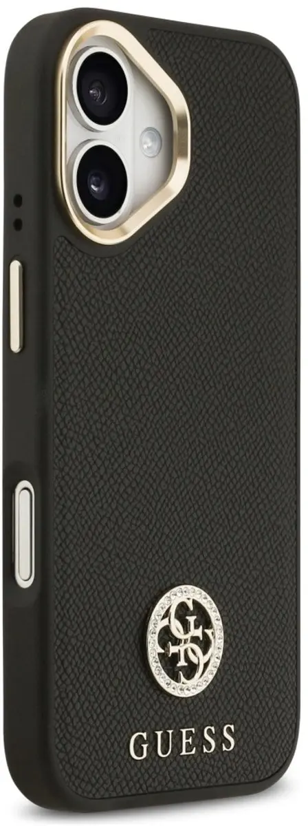 GUESS Grained Strass Logo Hoesje - iPhone 17 Magsafe - Zwart - afbeelding 3 van 6