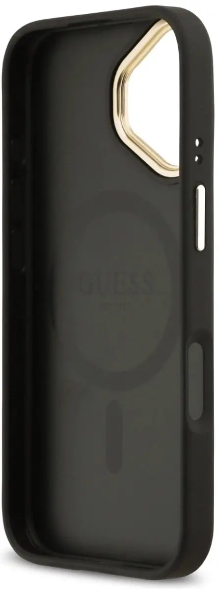 GUESS Grained Strass Logo Hoesje - iPhone 17 Magsafe - Zwart - afbeelding 5 van 6