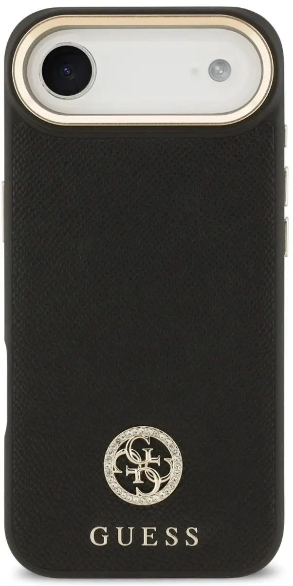 GUESS Grained Strass Logo Hoesje - iPhone Air MagSafe - Zwart - afbeelding 5 van 6