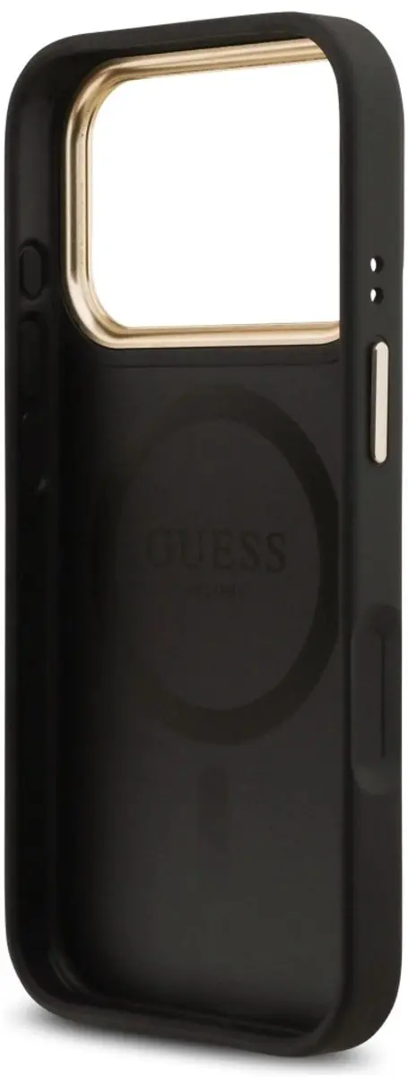 GUESS Grained Strass Logo Hoesje iPhone 17 Pro Max - Zwart - afbeelding 5 van 6
