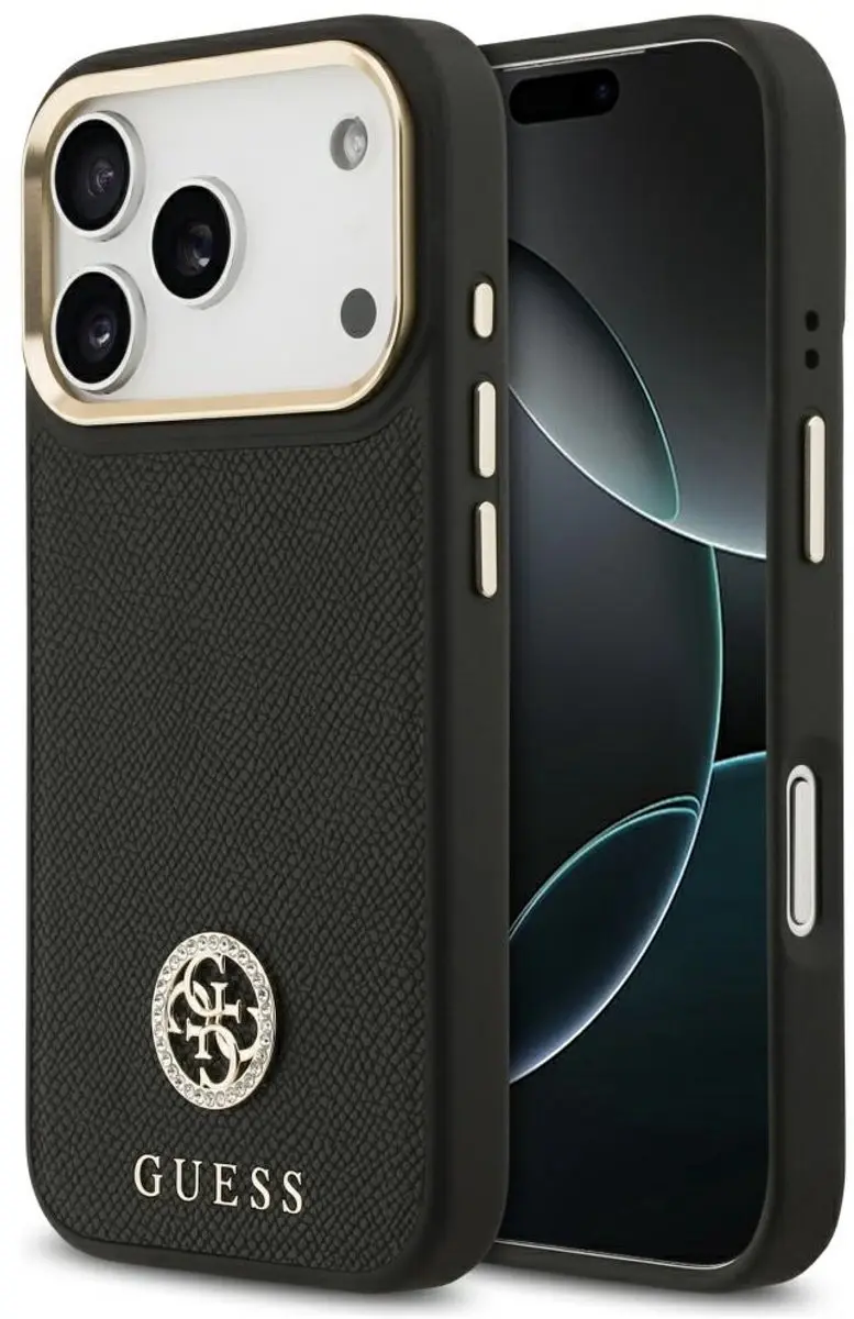 GUESS Grained Strass Logo Hoesje iPhone 17 Pro Max