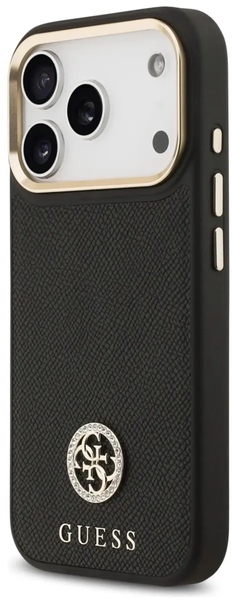 GUESS Grained Strass Logo Hoesje iPhone 17 Pro Max - Zwart - afbeelding 6 van 6