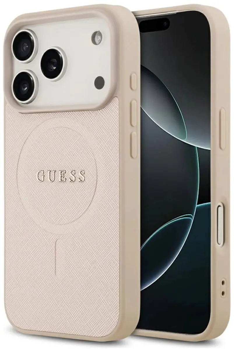 GUESS Saffiano MagSafe Hoesje iPhone 17 Pro - Zwart - afbeelding 2 van 6
