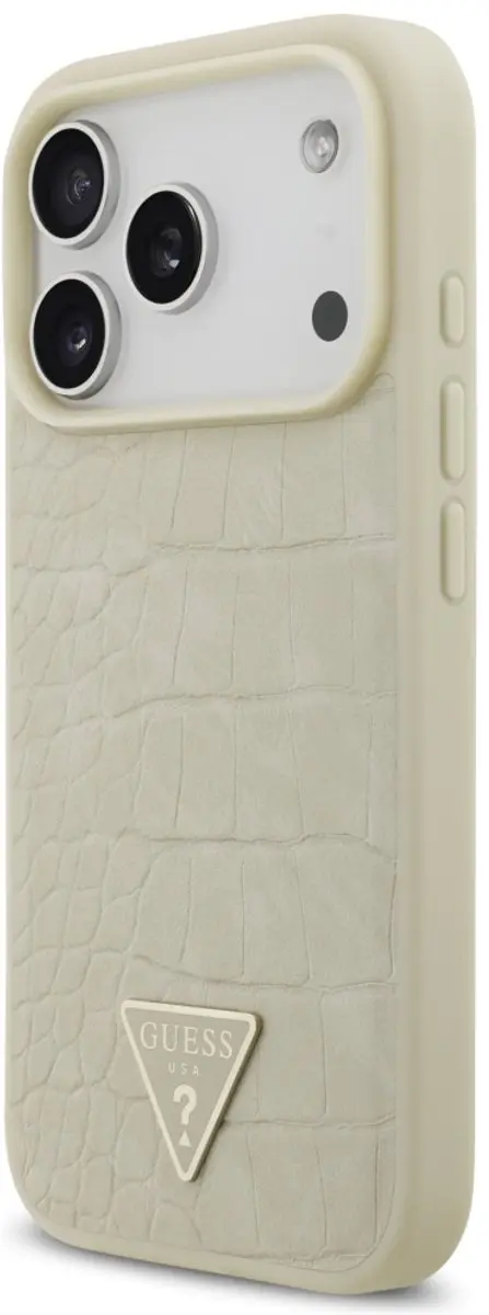 GUESS Croco Triangle Logo MagSafe Hoesje - iPhone 17 Pro - Zwart - afbeelding 6 van 6