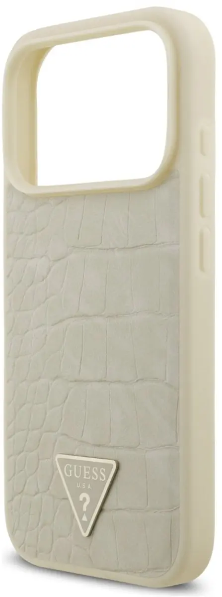 GUESS Croco Triangle Logo MagSafe Hoesje - iPhone 17 Pro - Zwart - afbeelding 4 van 6
