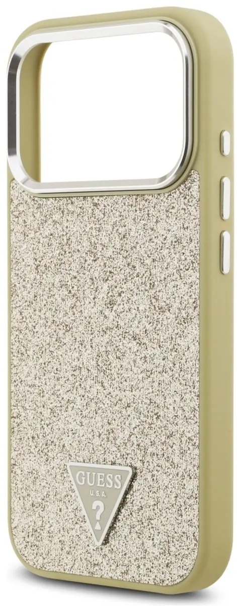 GUESS Glitter Triangle Logo MagSafe Hoesje - iPhone 17 Pro - Zwart - afbeelding 6 van 6