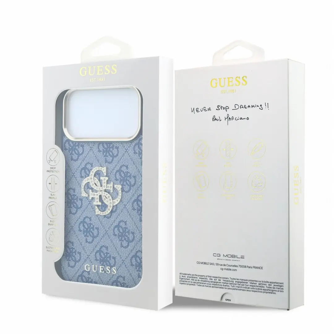 GUESS Backcover iPhone 17/18 Pro - Kunstleer - Blauw - afbeelding 6 van 6