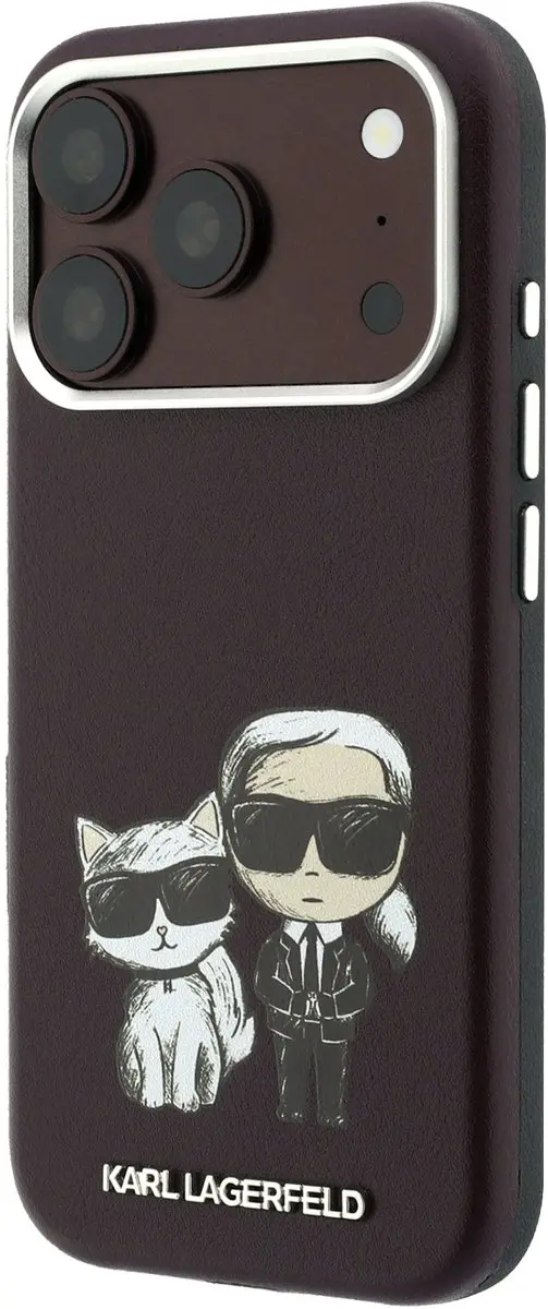 Karl Lagerfeld Backcase Hoesje iPhone 17 Pro - Effen Rood - TPU