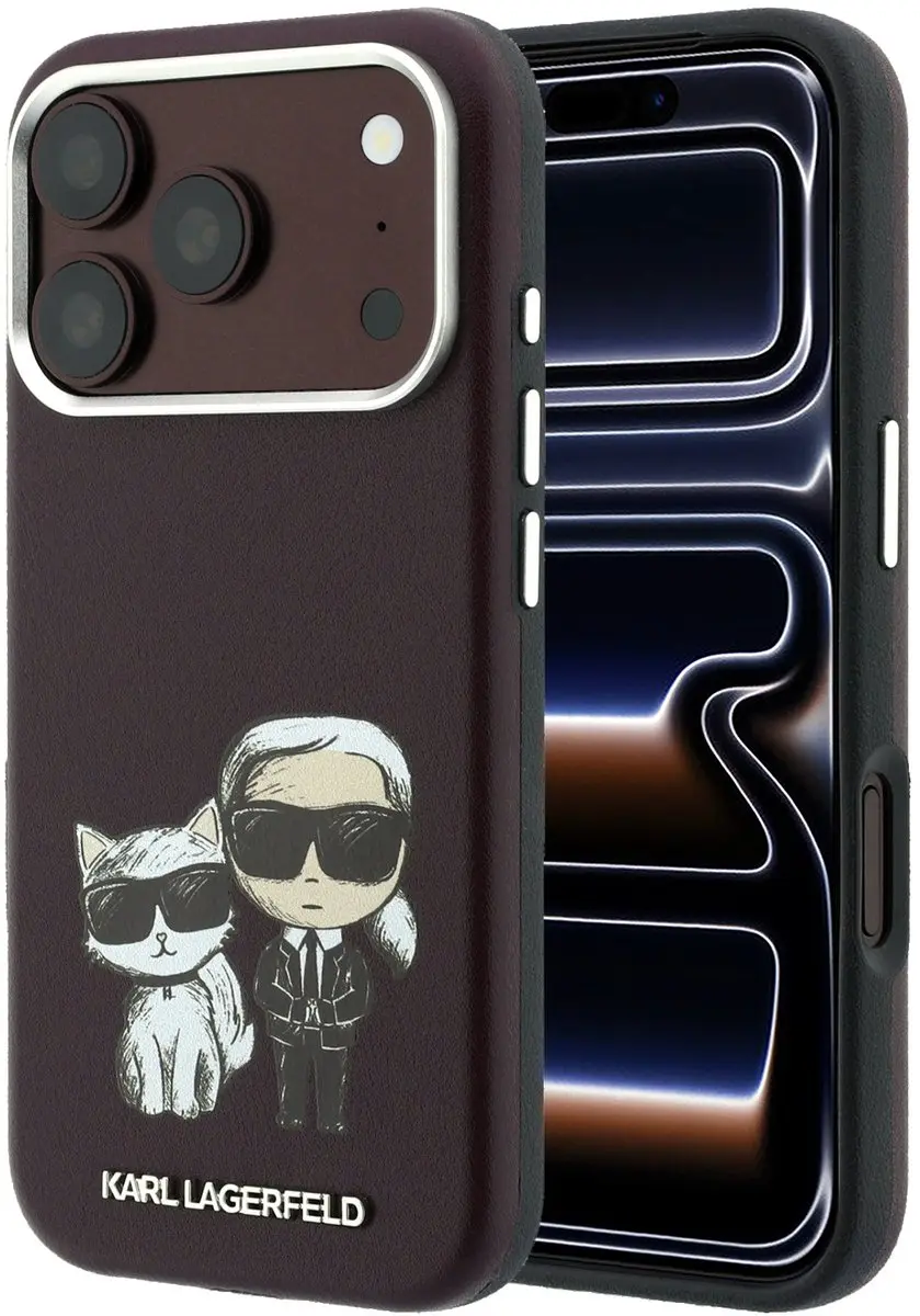 Karl Lagerfeld Backcase Hoesje iPhone 17 Pro - Effen Rood - TPU
