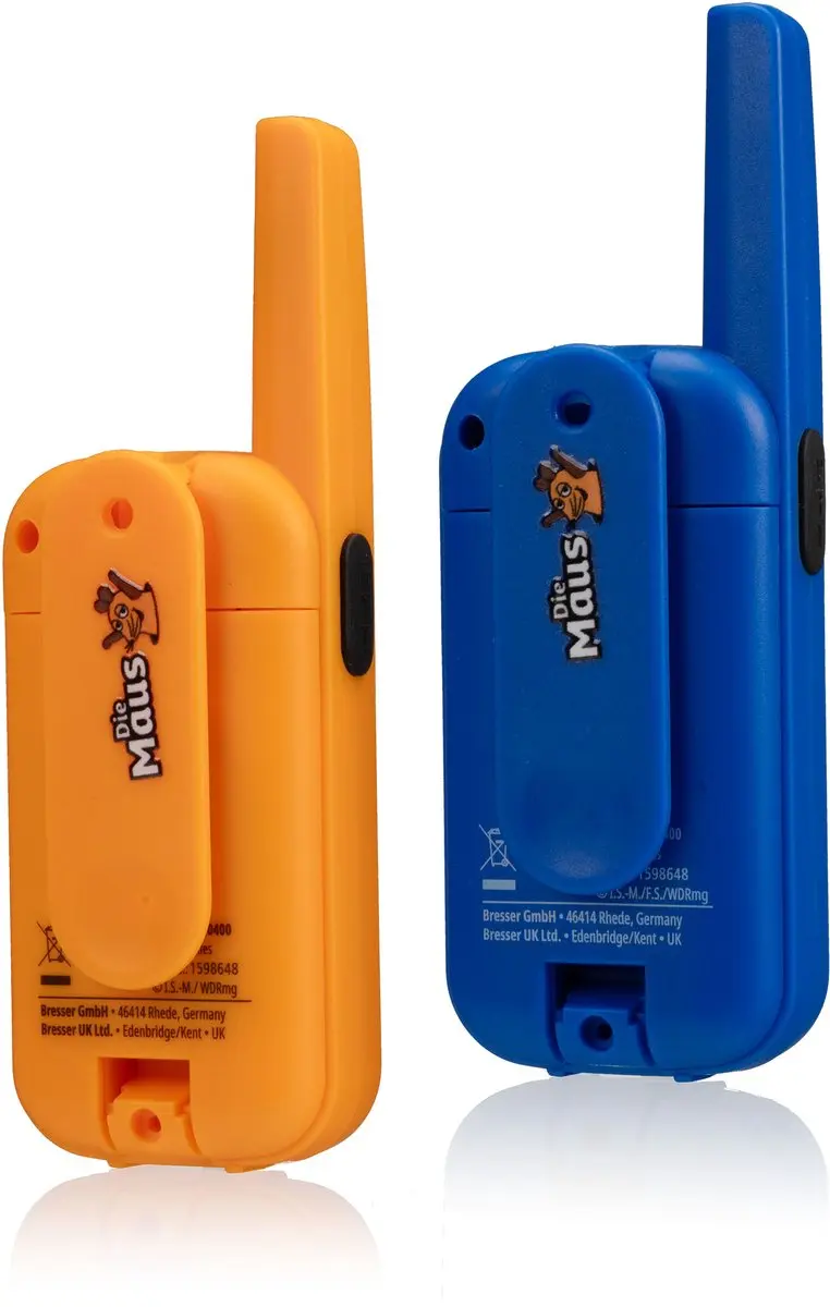 Bresser DieMaus Walkie-Talkie 2 Stuks - Blauw/Oranje - 500m Bereik