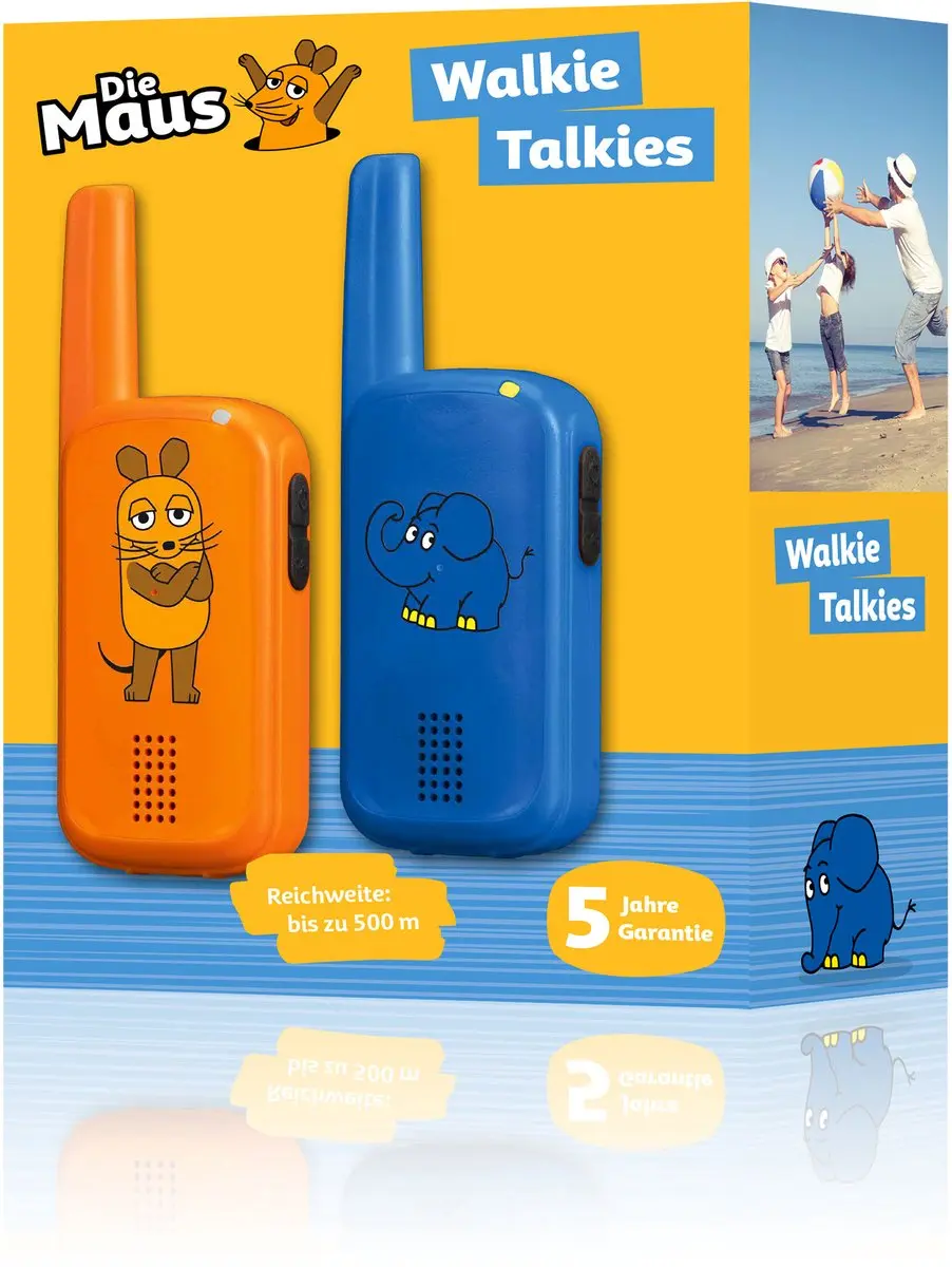 Bresser DieMaus Walkie-Talkie 2 Stuks - Blauw/Oranje - 500m Bereik