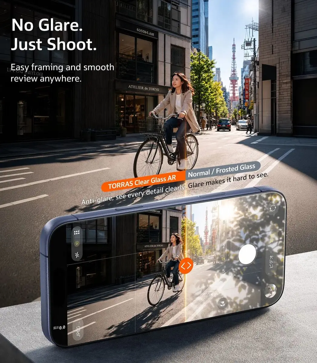 Torras SunView AR Shield iPhone 18 Pro Max Glas - Anti-reflectie - afbeelding 4 van 6