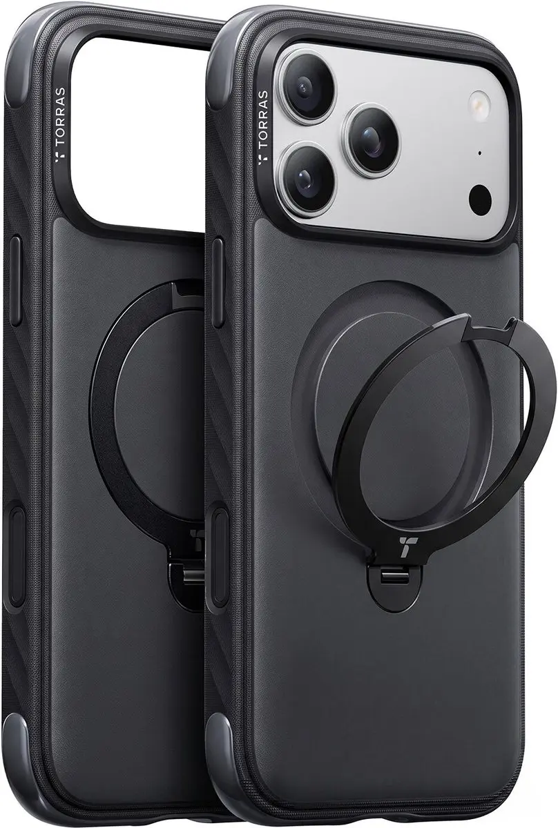Torras Ostand Q3 Hoesje iPhone 18 Pro - MagSafe/Zwart - afbeelding 6 van 6