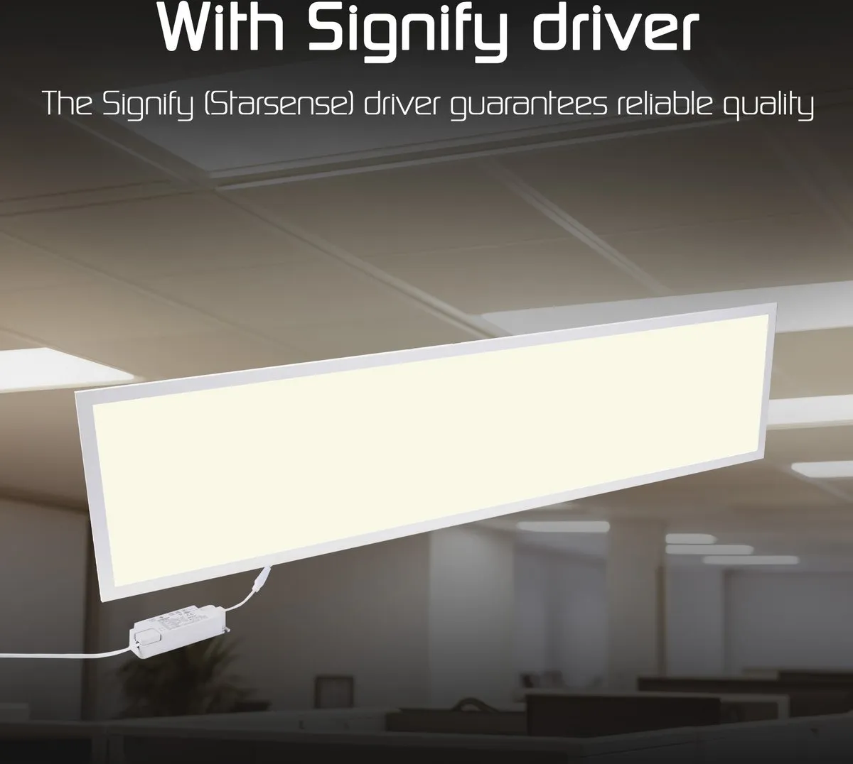 Ledvion LED Paneel 120x30 36W 3000K - Inbouwarmatuur
