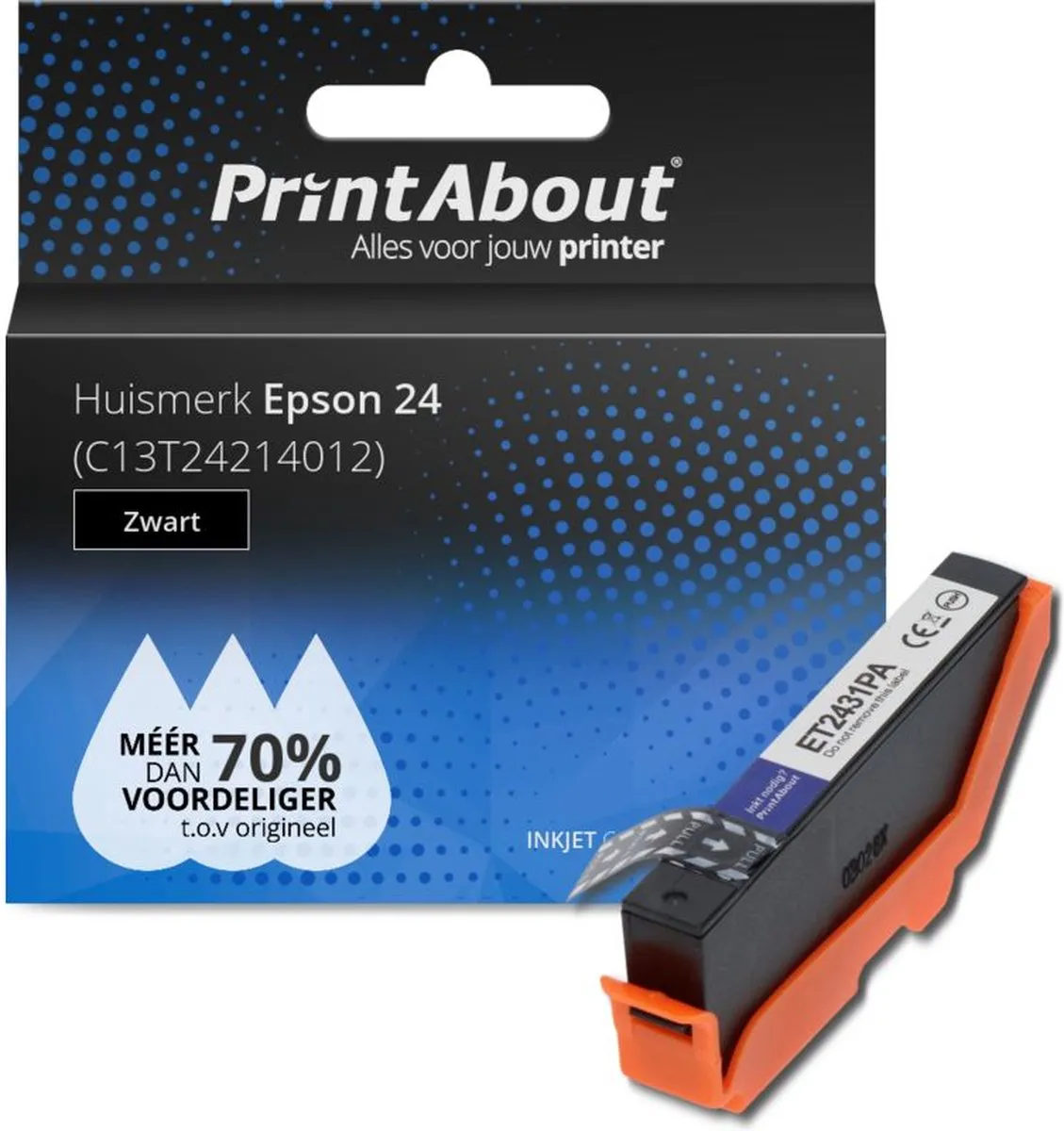 PrintAbout Inktcartridge C13T24214012 Zwart