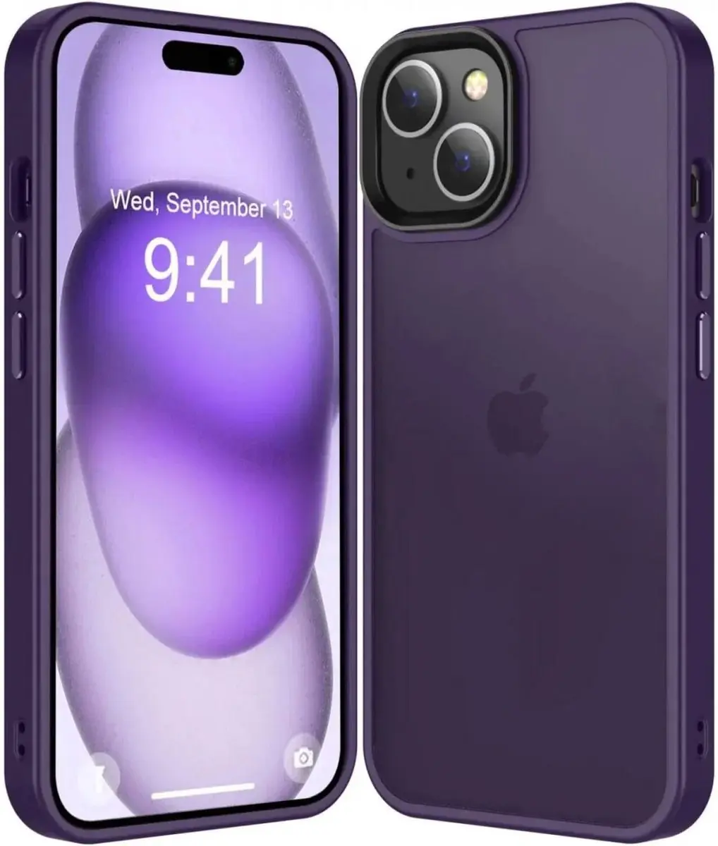 Selected by GSMpunt Hoesje iPhone 15 - Paarse Matte Back Cover