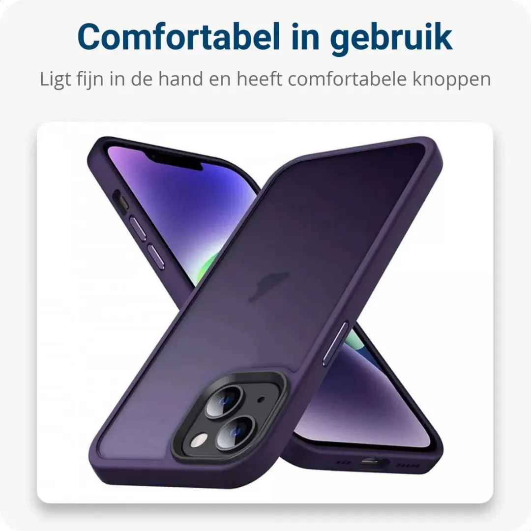 Selected by GSMpunt Hoesje iPhone 15 - Paarse Matte Back Cover - afbeelding 2 van 6