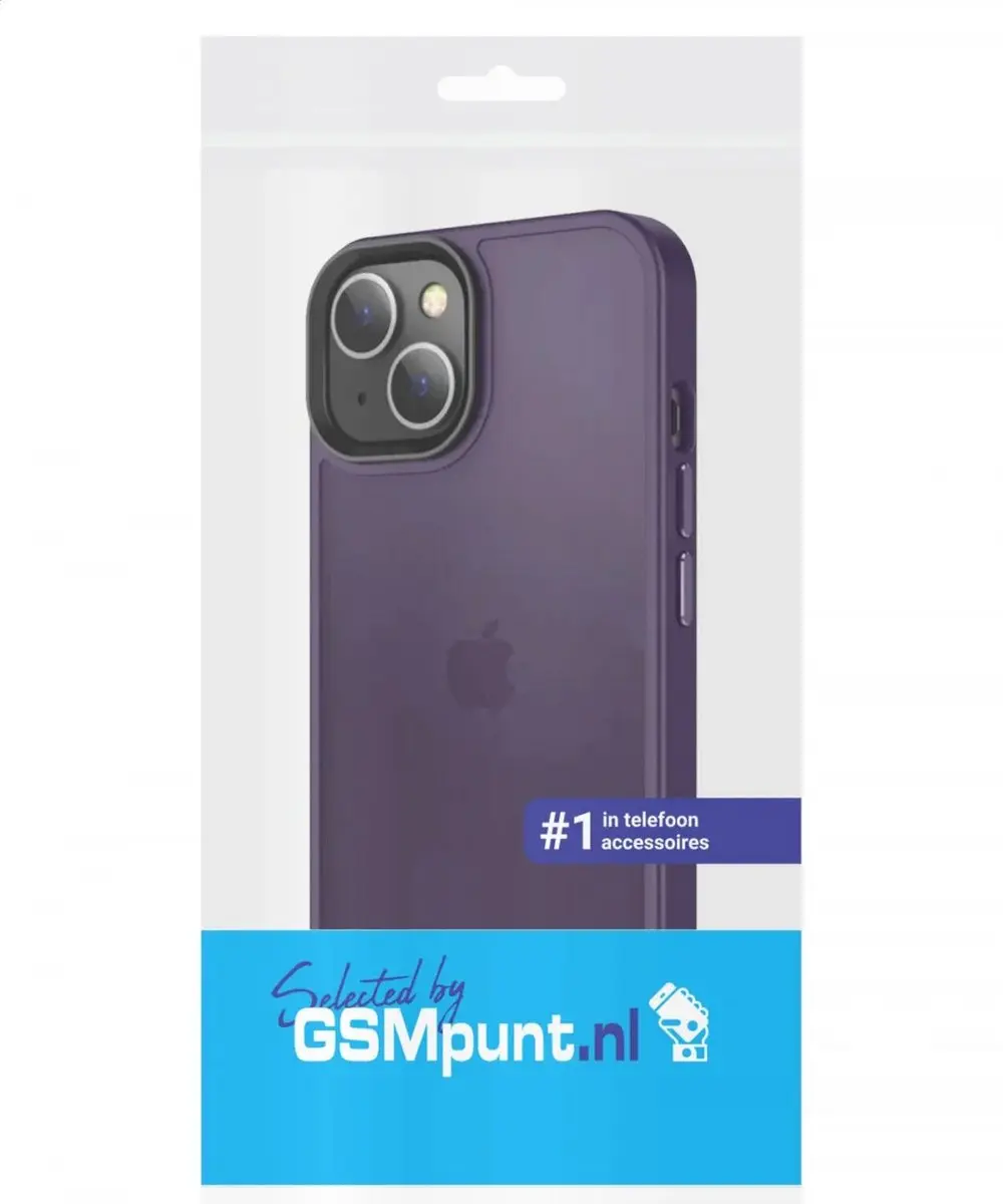 Selected by GSMpunt Hoesje iPhone 15 - Paarse Matte Back Cover - afbeelding 6 van 6