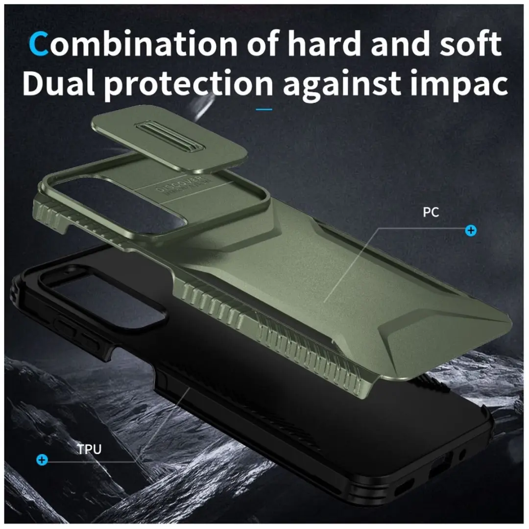 Selected Hoesje Samsung Galaxy A16 Back Cover Groen - Camera Slider - afbeelding 4 van 6