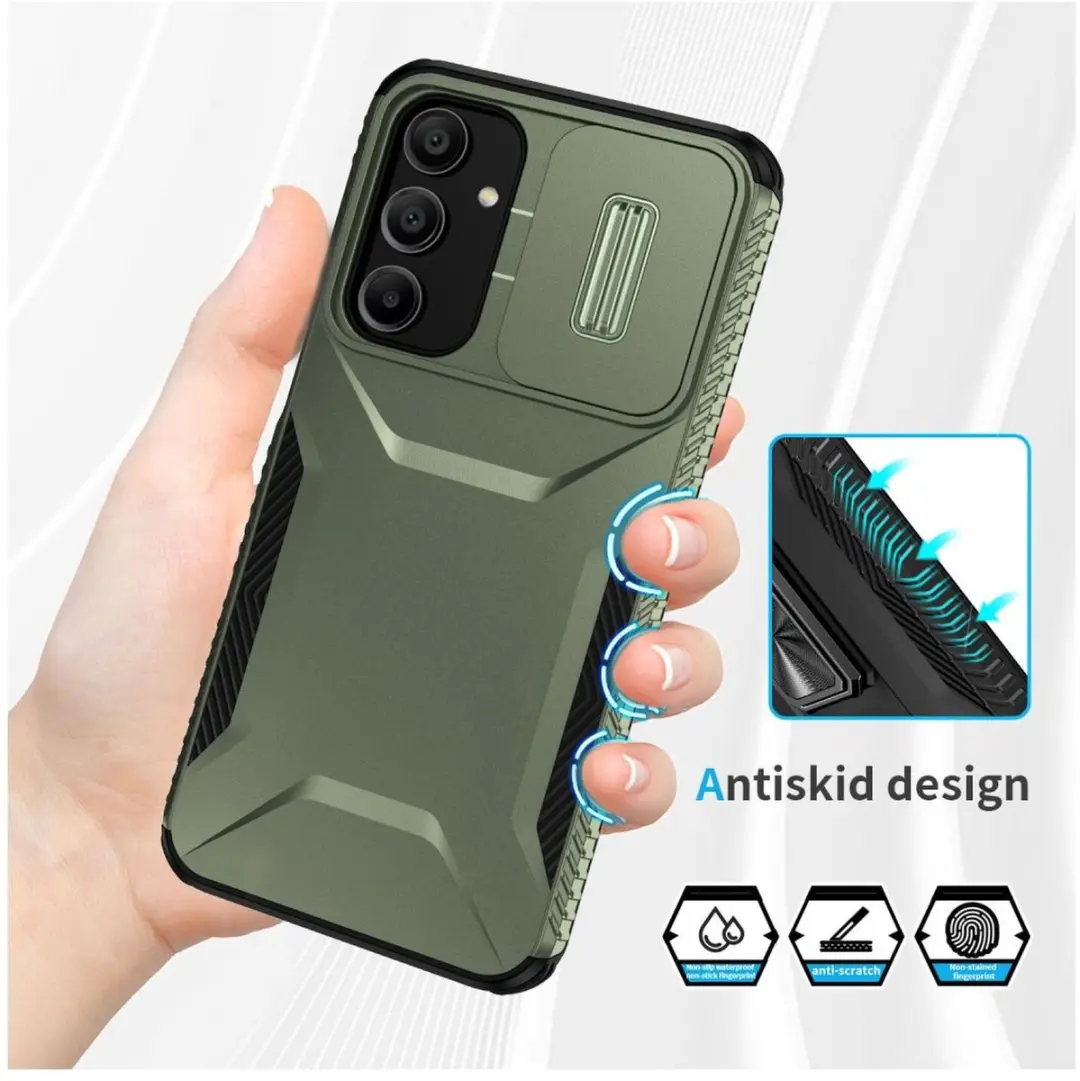 Selected Hoesje Samsung Galaxy A16 Back Cover Groen - Camera Slider - afbeelding 5 van 6