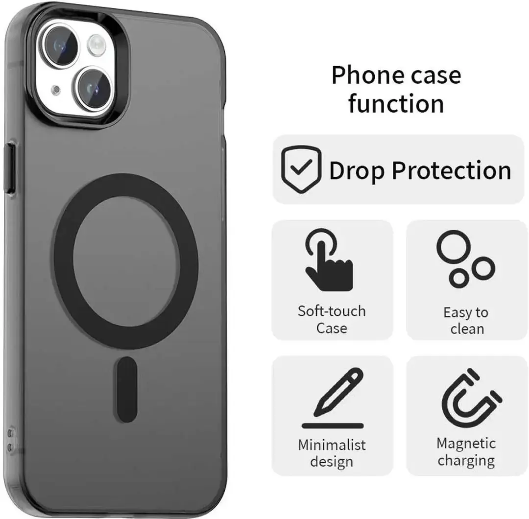 Selected MagSafe Backcover iPhone 15 - Zwart & Transparant - afbeelding 5 van 6