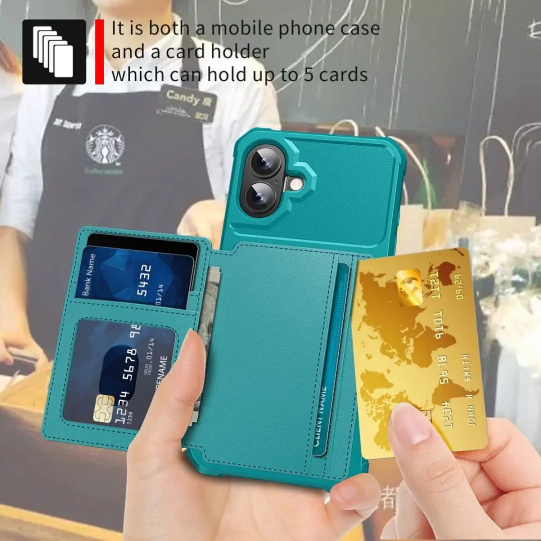 Selected Portemonnee Hoesje iPhone 17 - Groen - 4 Pasjes - afbeelding 5 van 6