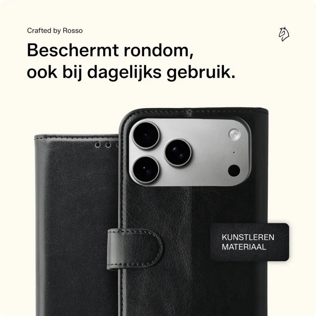 Rosso Element Wallet Book Case 263830 - iPhone 18 Pro Max - 4 Pasjes - Zwart - afbeelding 5 van 6