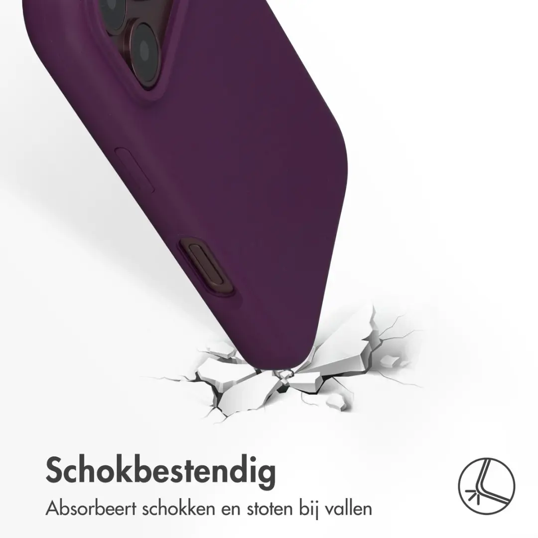 Accezz Hoesje iPhone 18/17 Pro - Liquid Silicone - Burgundy - afbeelding 2 van 4