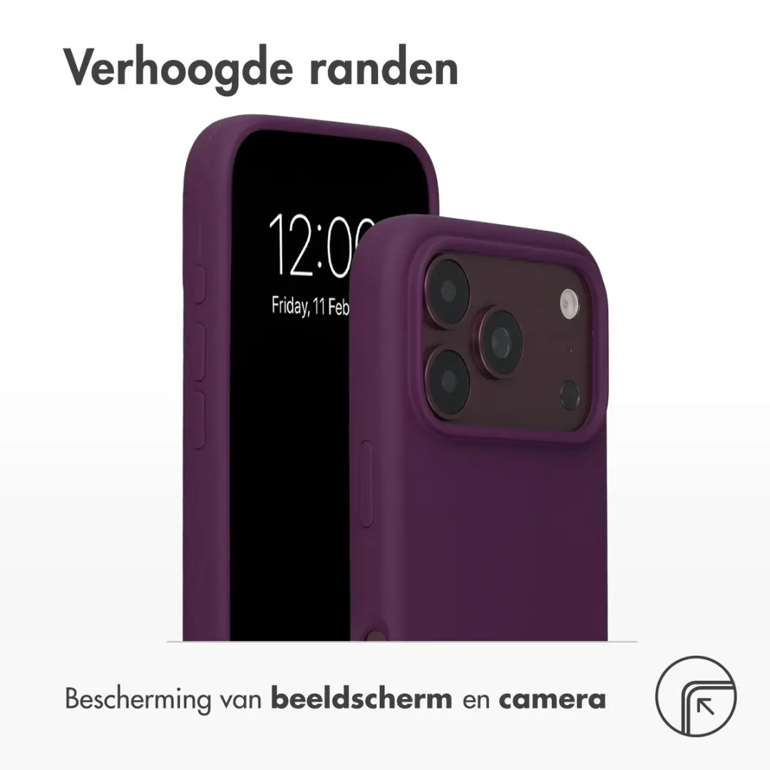 Accezz Hoesje iPhone 18/17 Pro - Liquid Silicone - Burgundy - afbeelding 3 van 4