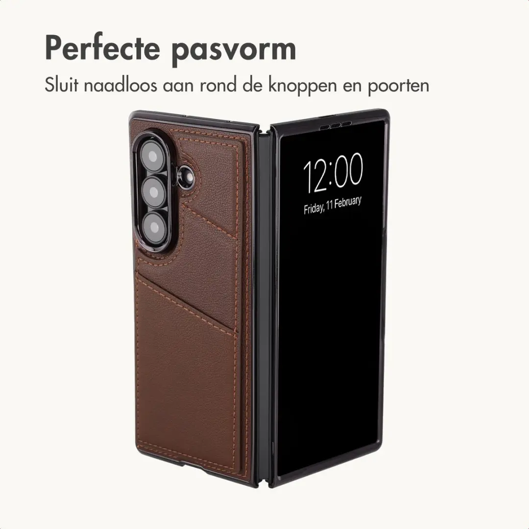 Imoshion Hoesje Samsung Galaxy Z Fold8 Ultra - Kunstleren Backcover Donkerbruin - afbeelding 6 van 6
