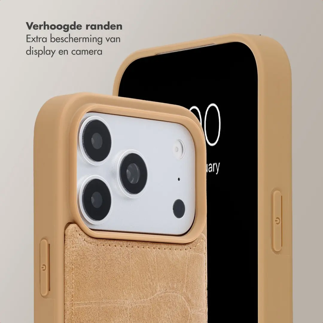 Selencia Croco Backcover iPhone 18 Pro/17 Pro - Toasted Almond - afbeelding 3 van 6
