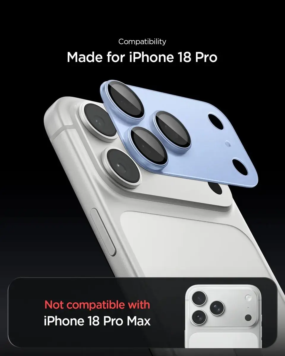Spigen AGL12038 Camera Beschermer Glas - iPhone 18 Pro - Zilver - afbeelding 5 van 6