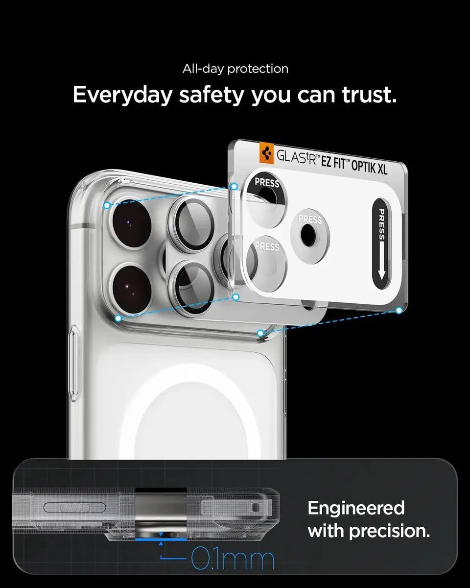 Spigen AGL12042 Glas Beschermer iPhone 18 Pro Max - 9H - Zilver - afbeelding 6 van 6