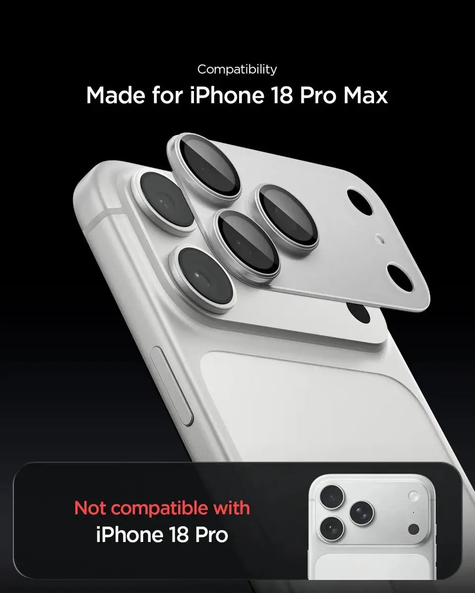 Spigen AGL12042 Glas Beschermer iPhone 18 Pro Max - 9H - Zilver - afbeelding 5 van 6