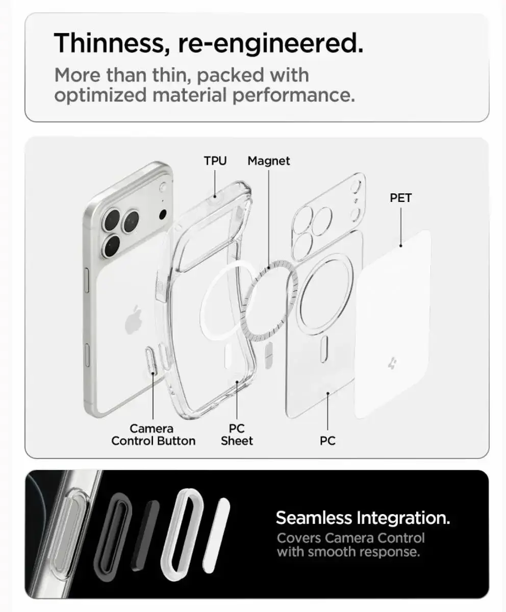 Spigen Ultra Hybrid T MagFit iPhone 17/18 Pro Hoesje - MagSafe - Wit - afbeelding 6 van 6