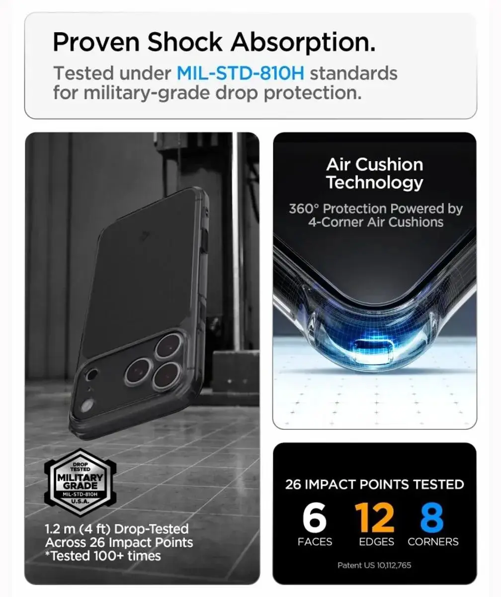 Spigen Ultra Hybrid T MagFit ACS12171 Hoesje - iPhone 17/18 Pro - Zwart - afbeelding 4 van 6