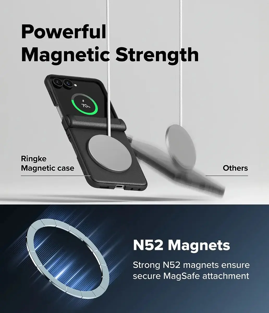 Ringke Onyx Flap Magnetic Hoesje Zwart - Samsung Galaxy Z Flip8 - afbeelding 6 van 6