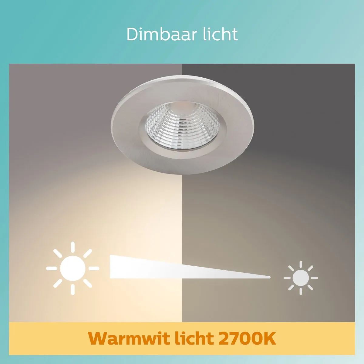 Philips Dive Badkamerinbouwspot 1-lichts - 8,5 cm - Nikkel