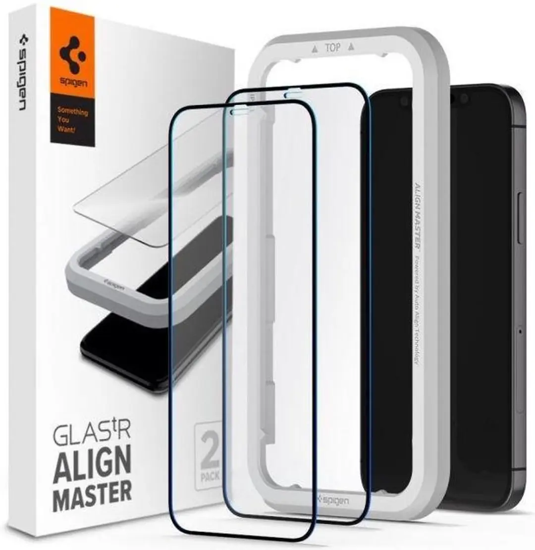 Spigen AlignMaster iPhone 12 Pro Max Screenprotector Tempered Glass 2-Pack