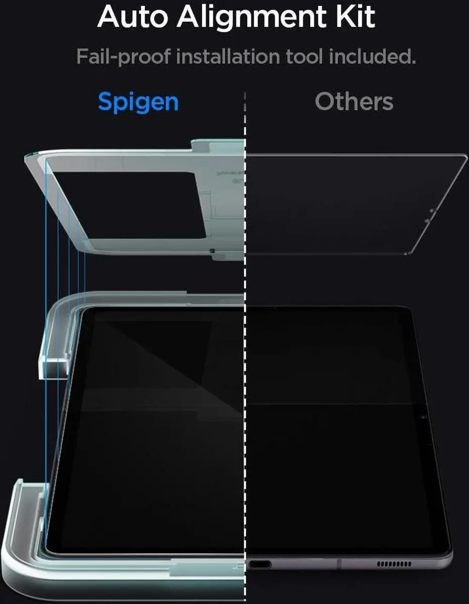 Spigen EZ Fit Glas.tR AGL02032 Samsung Galaxy Tab S7 Schermbeschermer - Transparant - afbeelding 4 van 6