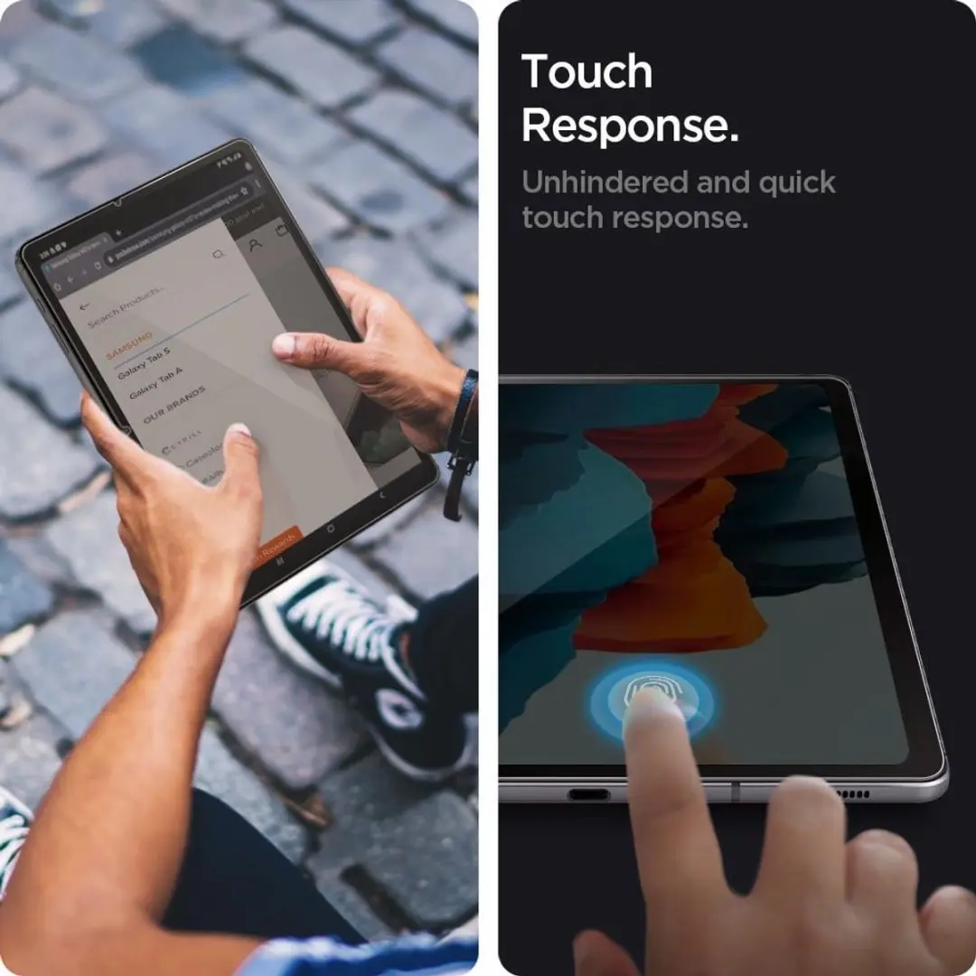 Spigen EZ Fit Glas.tR AGL02032 Samsung Galaxy Tab S7 Schermbeschermer - Transparant - afbeelding 6 van 6