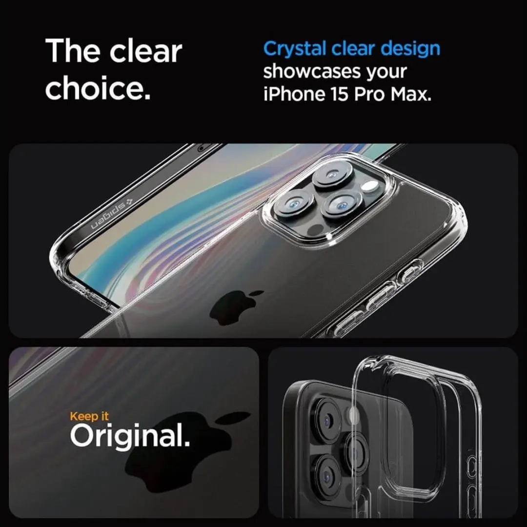 Spigen Crystal Hybrid ACS06446 Hoesje - iPhone 15 Pro Max - Transparant - afbeelding 2 van 6