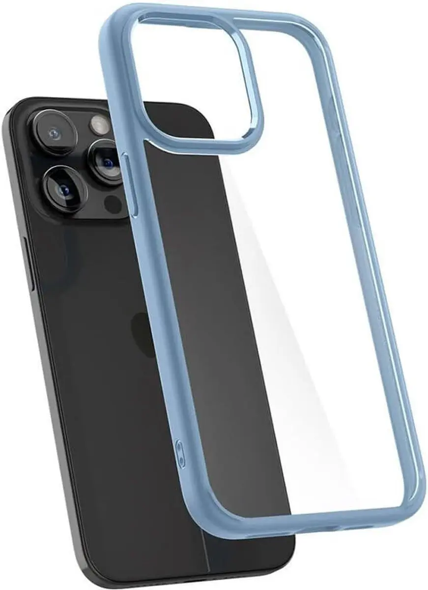 Spigen Crystal Hybrid ACS06447 Hoesje - iPhone 15 Pro Max - Transparant Blauw - afbeelding 6 van 6