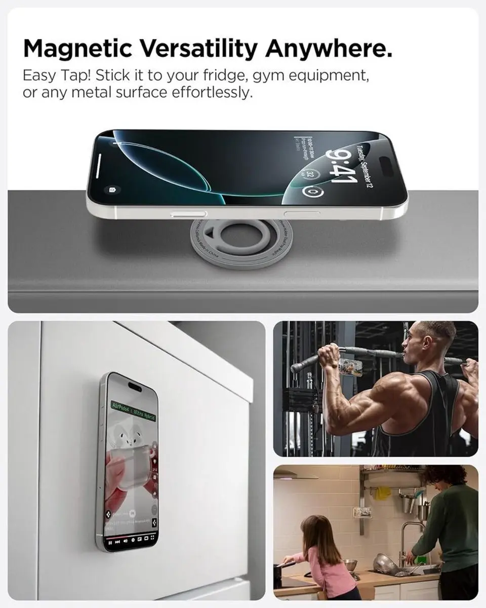 Spigen Dual Pop MagSafe Telefoonhouder 8809971237178 - Grijs - afbeelding 5 van 6