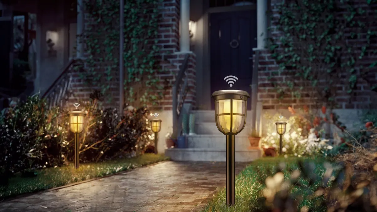Philips Radii Solar Wandlamp - Zwart - Bluetooth - 3000K