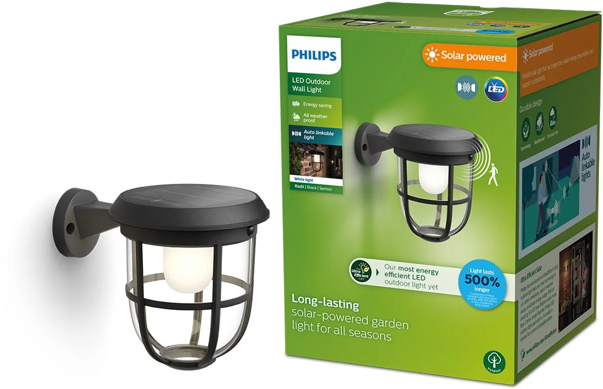 Philips Radii Solar Wandlamp