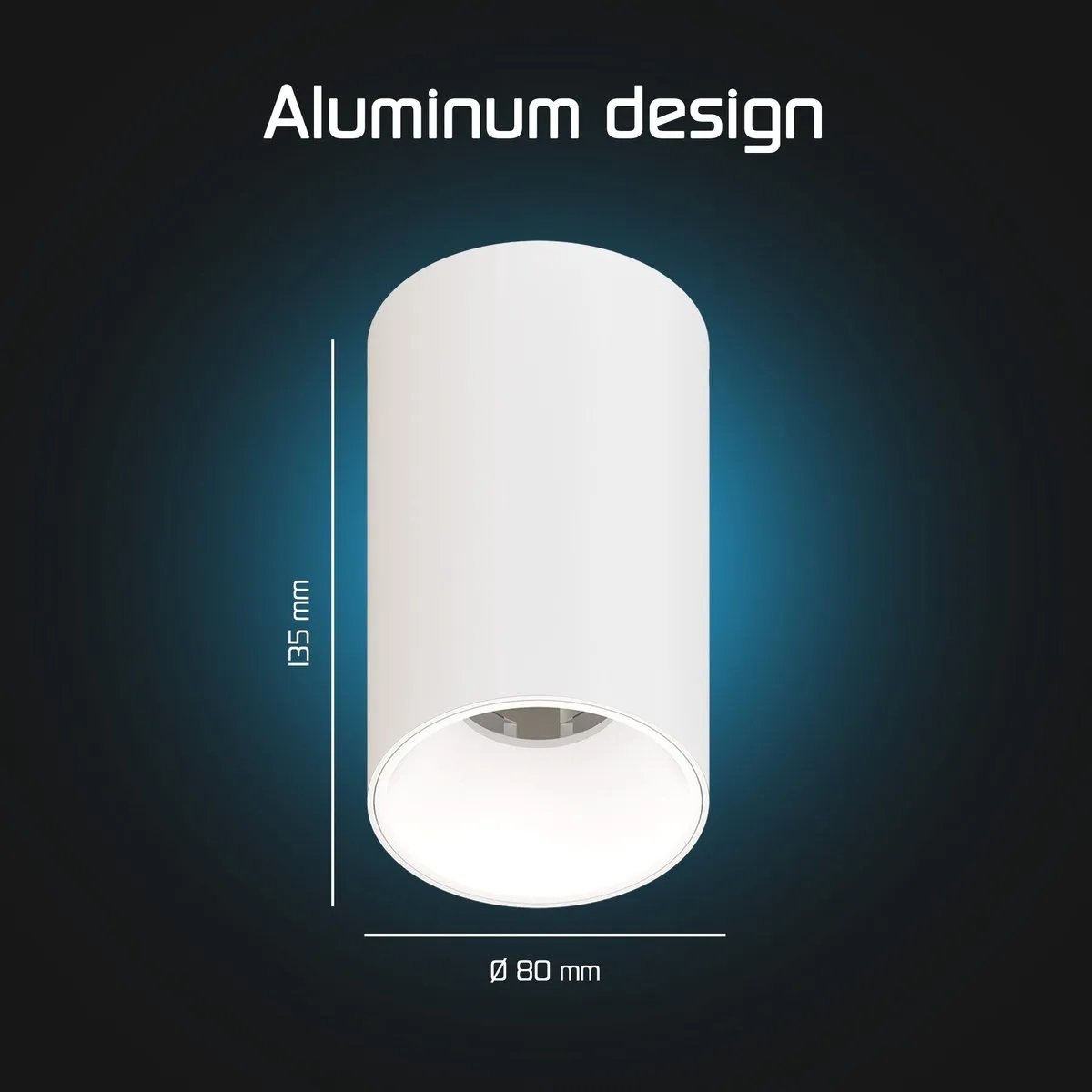 LEDVION 6x LED Opbouwspot Rond Ø80mm - Wit - 2700K - 3W