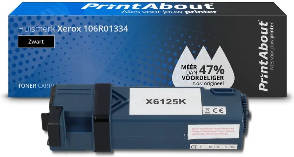 PrintAbout Xerox 106R01334 Toner Zwart - 9.000 pagina's